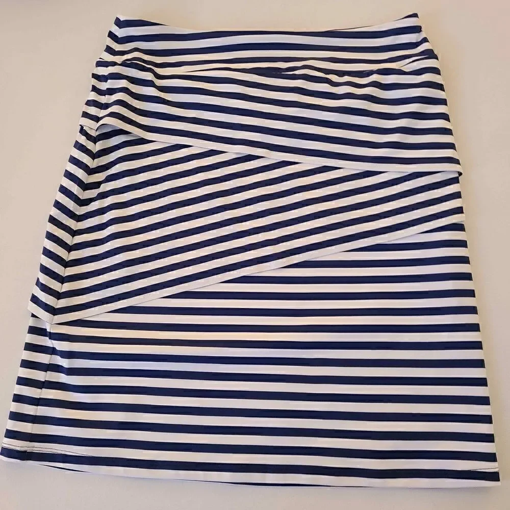 McLaughlin Womens Elastic Waist Tiered Skirt